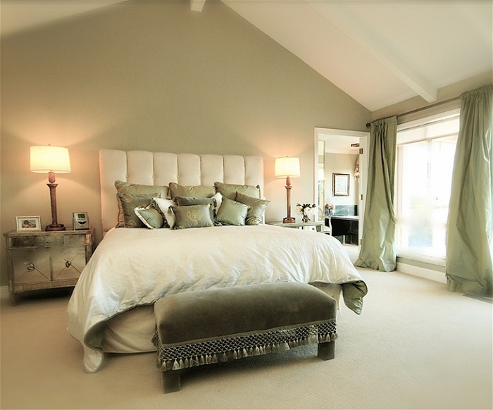 bedroom decorated soft colors