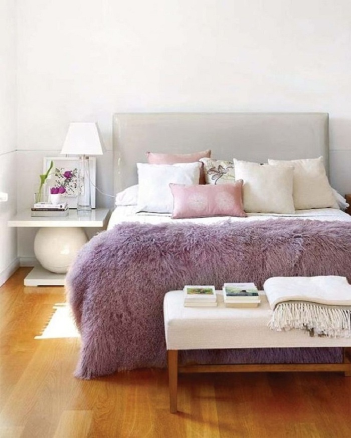 bedroom decorated soft colors