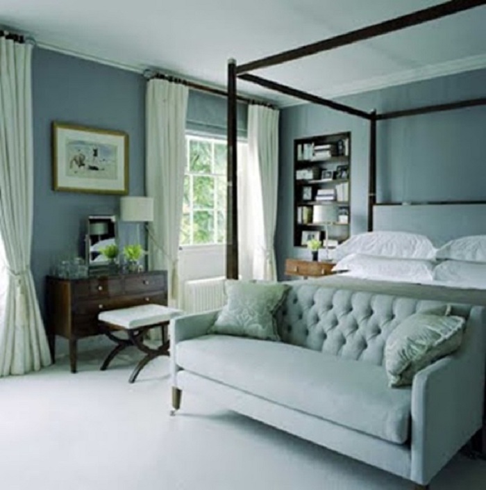 bedroom decorated soft colors