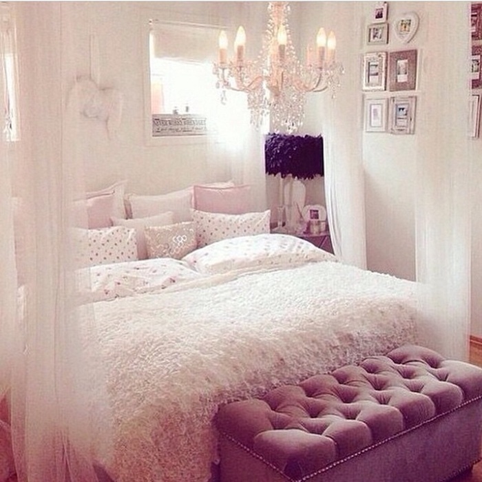 bedroom decorated soft colors