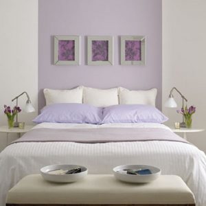 bedroom decorated soft colors