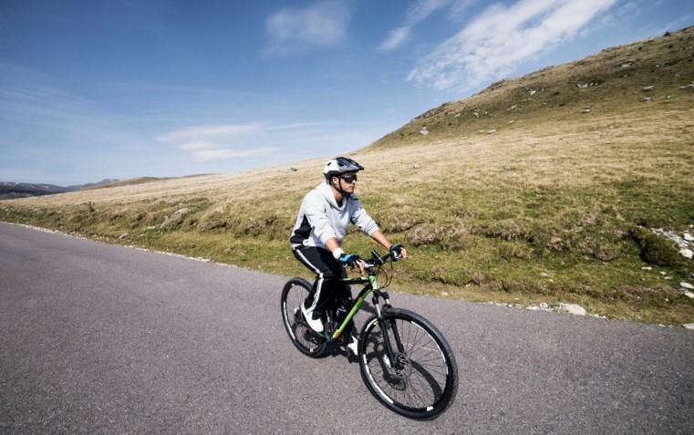 mountain bike on the road