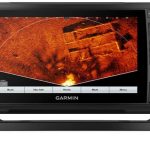 Garmin Panoptix LiveScope display showing lure tracking and fish movement in real-time underwater sonar view