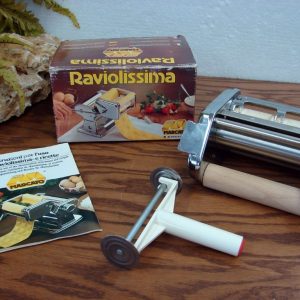 Fresh ravioli dough rolled and cut using Marcato attachments at home.