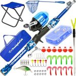 Family fishing trip with kids using safe and easy fishing gear