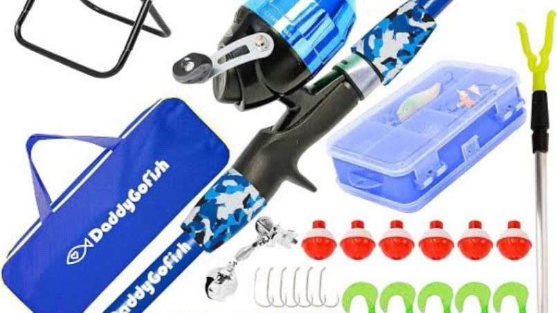Family fishing trip with kids using safe and easy fishing gear