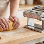 Sur La Table Va Bene manual pasta maker on kitchen counter